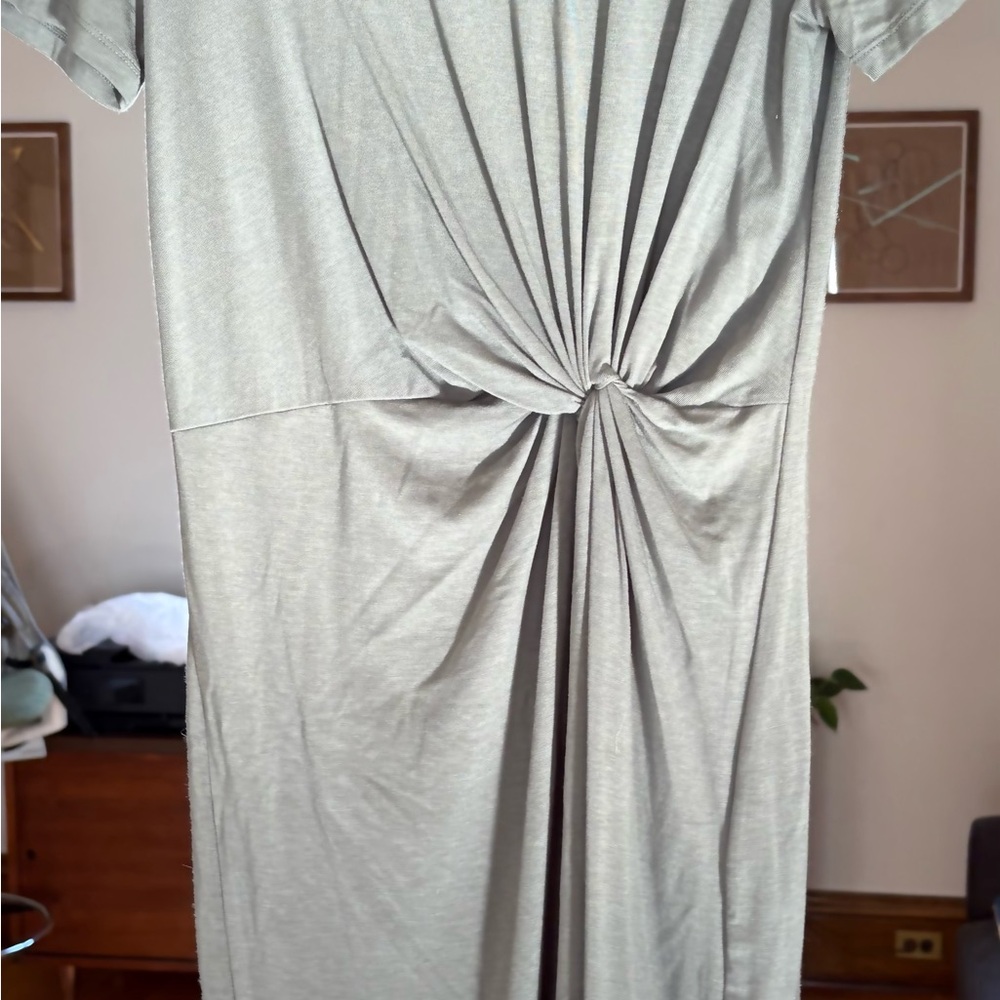 GAP Olive Green Midi Dress with Knot Detail